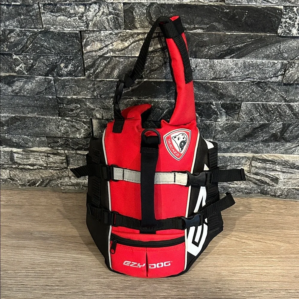 EZY DOG Red and‎ Black Dog Life Jacket Size MXS (Medium-Extra Small)